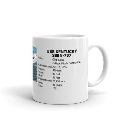 USS Kentucky SSBN-737 Coffee Cup Mug Right Handle