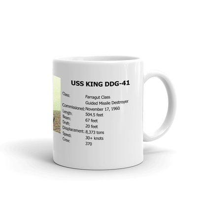 USS King DDG-41 Coffee Cup Mug Right Handle