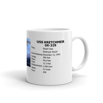 USS Kretchmer DE-329 Coffee Cup Mug Right Handle