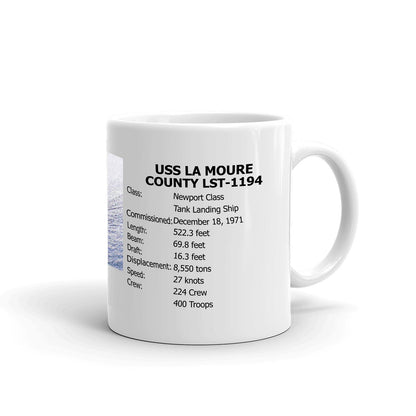 USS La Moure County LST-1194 Coffee Cup Mug Right Handle