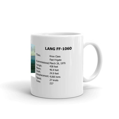USS Lang FF-1060 Coffee Cup Mug Right Handle
