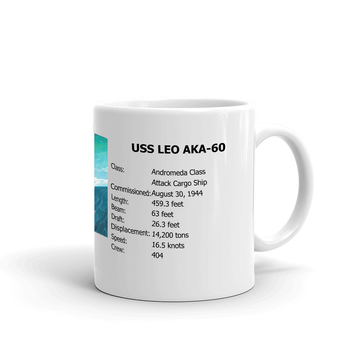 USS Leo AKA-60 Coffee Cup Mug Right Handle