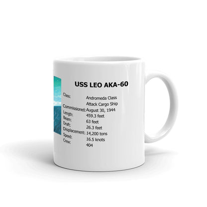 USS Leo AKA-60 Coffee Cup Mug Right Handle