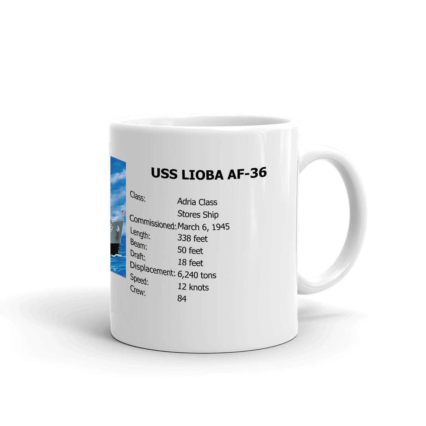 USS Lioba AF-36 Coffee Cup Mug Right Handle