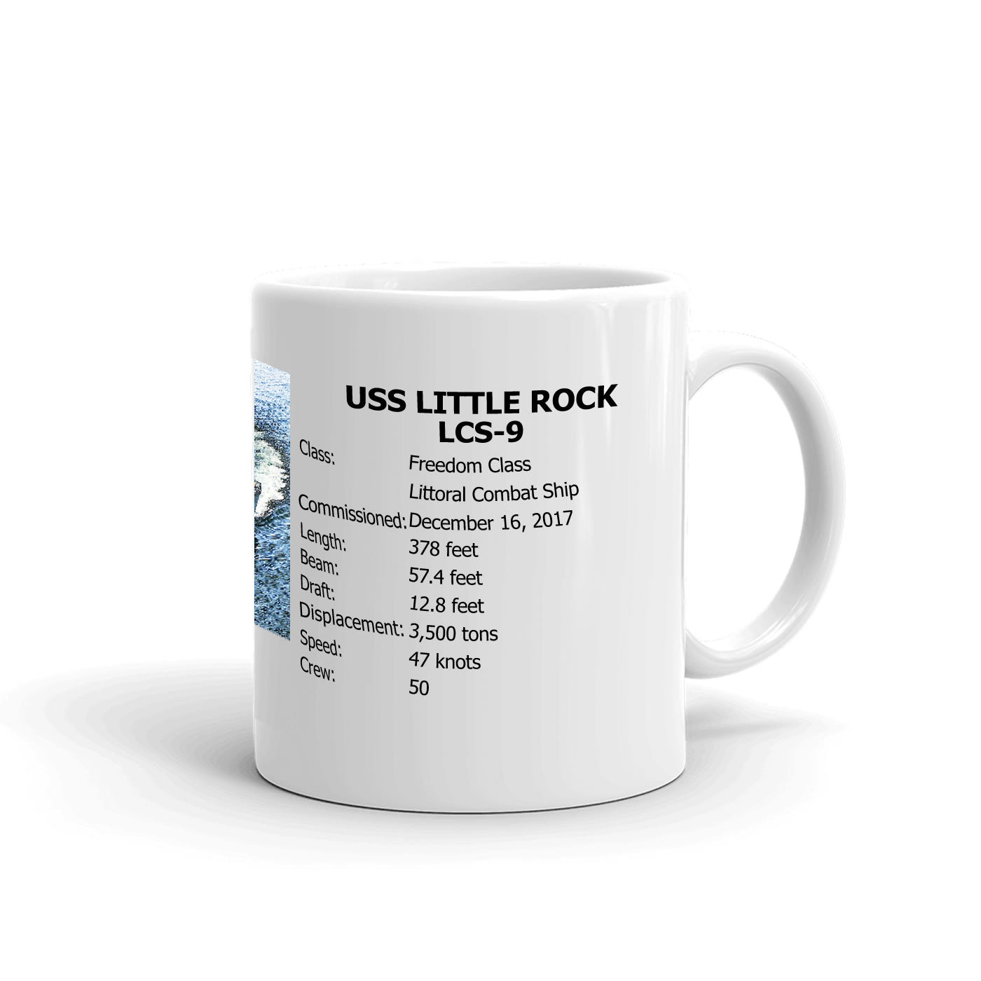 USS Little Rock LCS-9 Coffee Cup Mug Right Handle