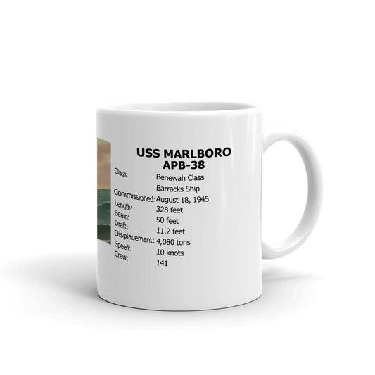 USS Marlboro APB-38 Coffee Cup Mug Right Handle