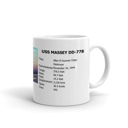 USS Massey DD-778 Coffee Cup Mug Right Handle