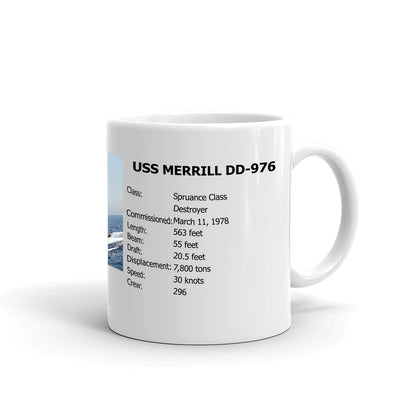 USS Merrill DD-976 Coffee Cup Mug Right Handle