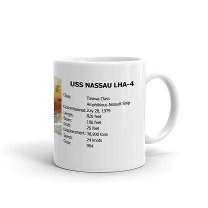 USS Nassau LHA-4 Coffee Cup Mug Right Handle