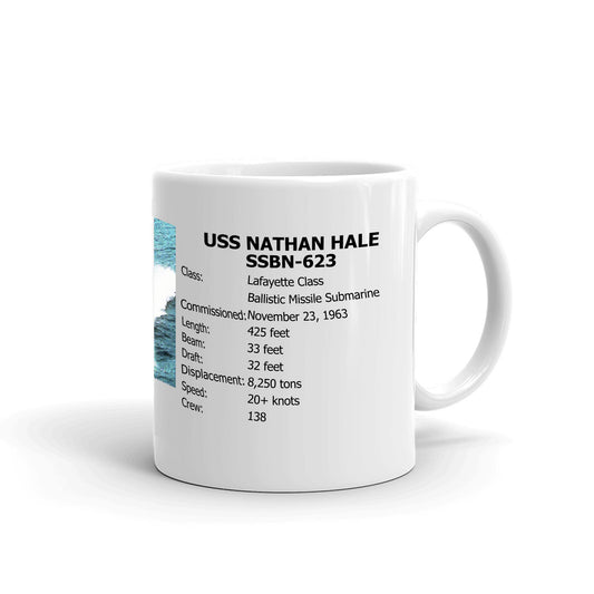 USS Nathan Hale SSBN-623 Coffee Cup Mug Right Handle