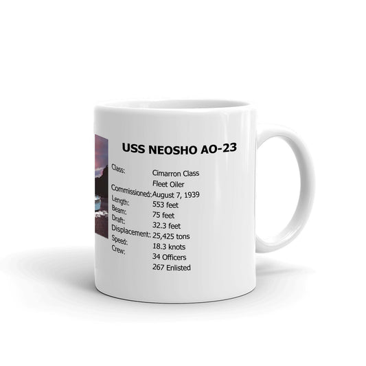 USS Neosho AO-23 Coffee Cup Mug Right Handle