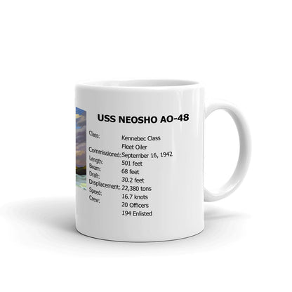 USS Neosho AO-48 Coffee Cup Mug Right Handle