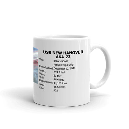 USS New Hanover AKA-73 Coffee Cup Mug Right Handle