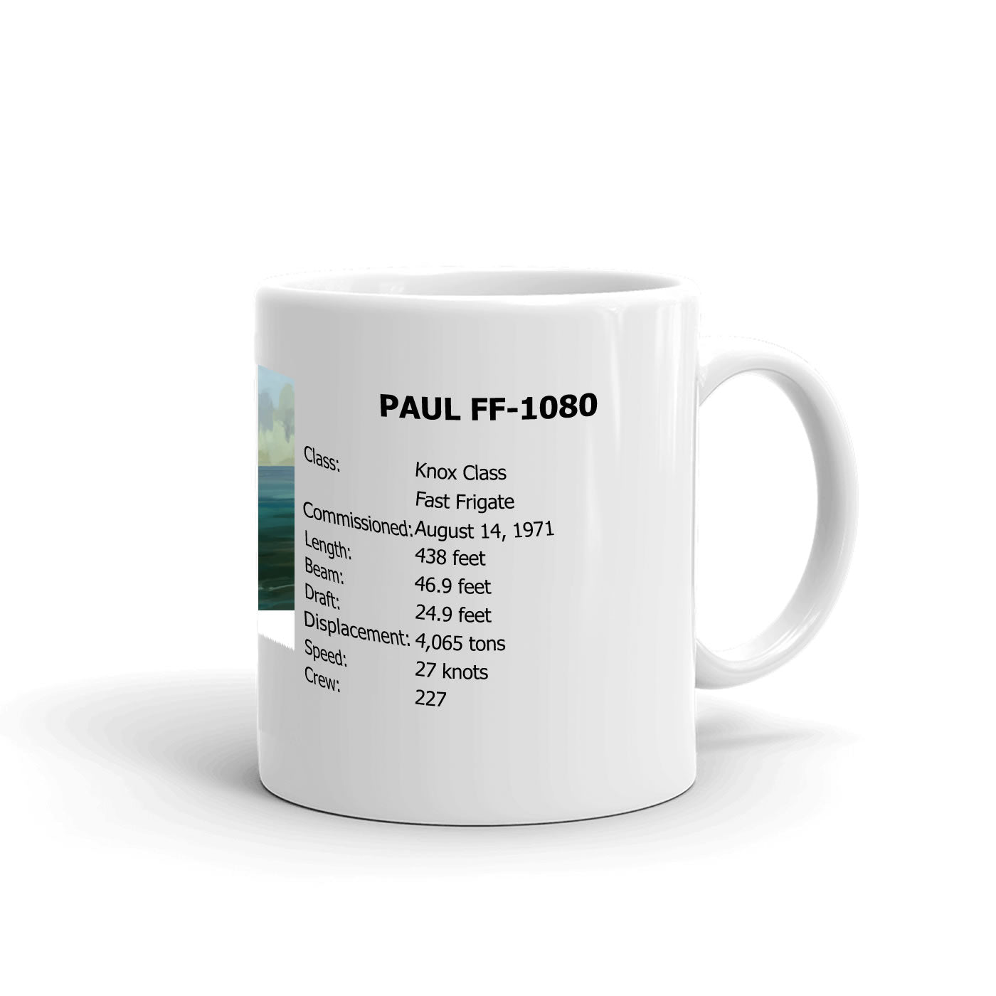 USS Paul FF-1080 Coffee Cup Mug Right Handle