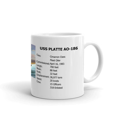 USS Platte AO-186 Coffee Cup Mug Right Handle