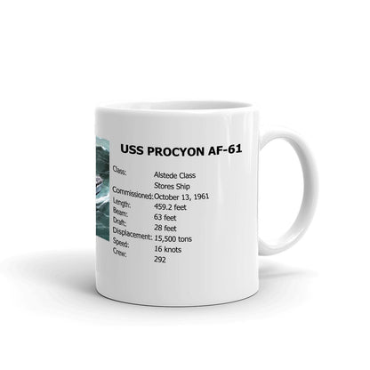 USS Procyon AF-61 Coffee Cup Mug Right Handle
