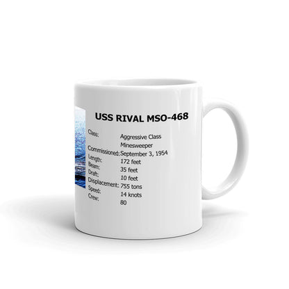 USS Rival MSO-468 Coffee Cup Mug Right Handle
