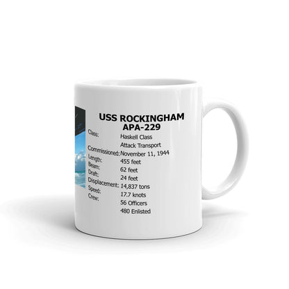 USS Rockingham APA-229 Coffee Cup Mug Right Handle