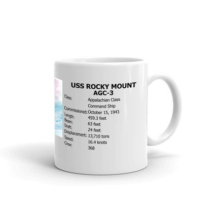 USS Rocky Mount AGC-3 Coffee Cup Mug Right Handle