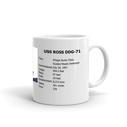 USS Ross DDG-71 Coffee Cup Mug Right Handle
