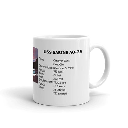 USS Sabine AO-25 Coffee Cup Mug Right Handle