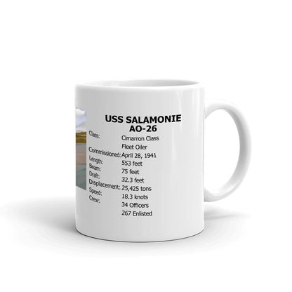 USS Salamonie AO-26 Coffee Cup Mug Right Handle