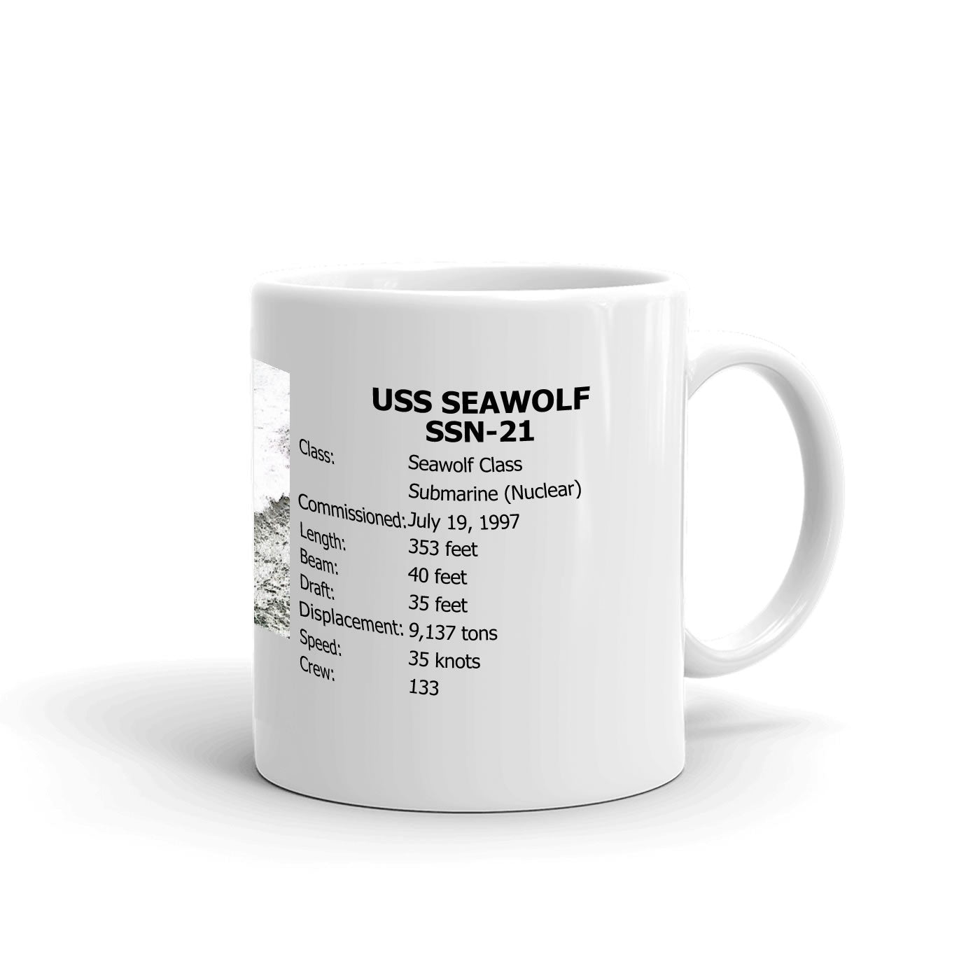 USS Seawolf SSN-21 Coffee Cup Mug Right Handle