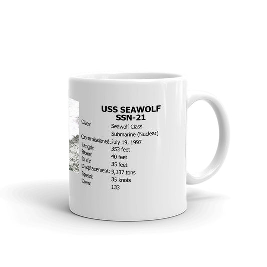 USS Seawolf SSN-21 Coffee Cup Mug Right Handle