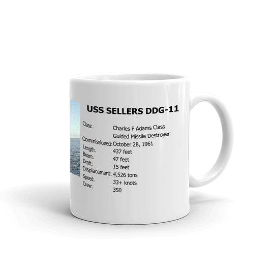 USS Sellers DDG-11 Coffee Cup Mug Right Handle