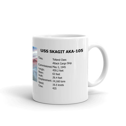USS Skagit AKA-105 Coffee Cup Mug Right Handle