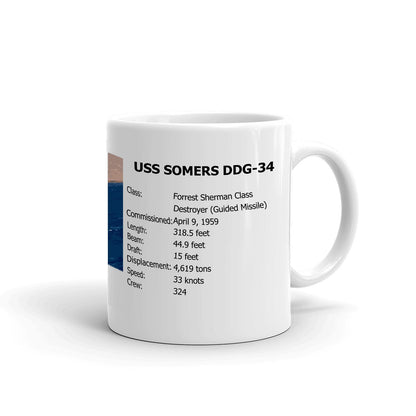 USS Somers DDG-34 Coffee Cup Mug Right Handle