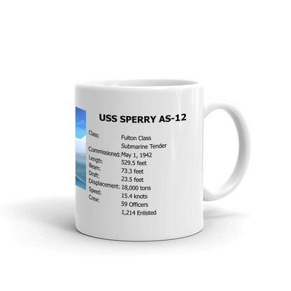 USS Sperry AS-12 Coffee Cup Mug Right Handle