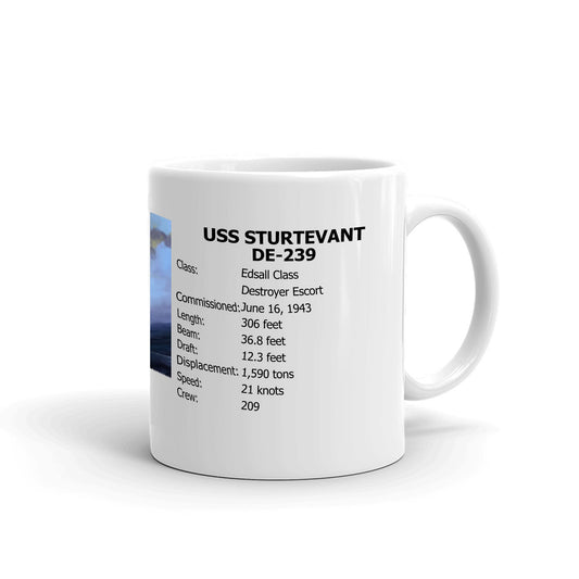 USS Sturtevant DE-239 Coffee Cup Mug Right Handle