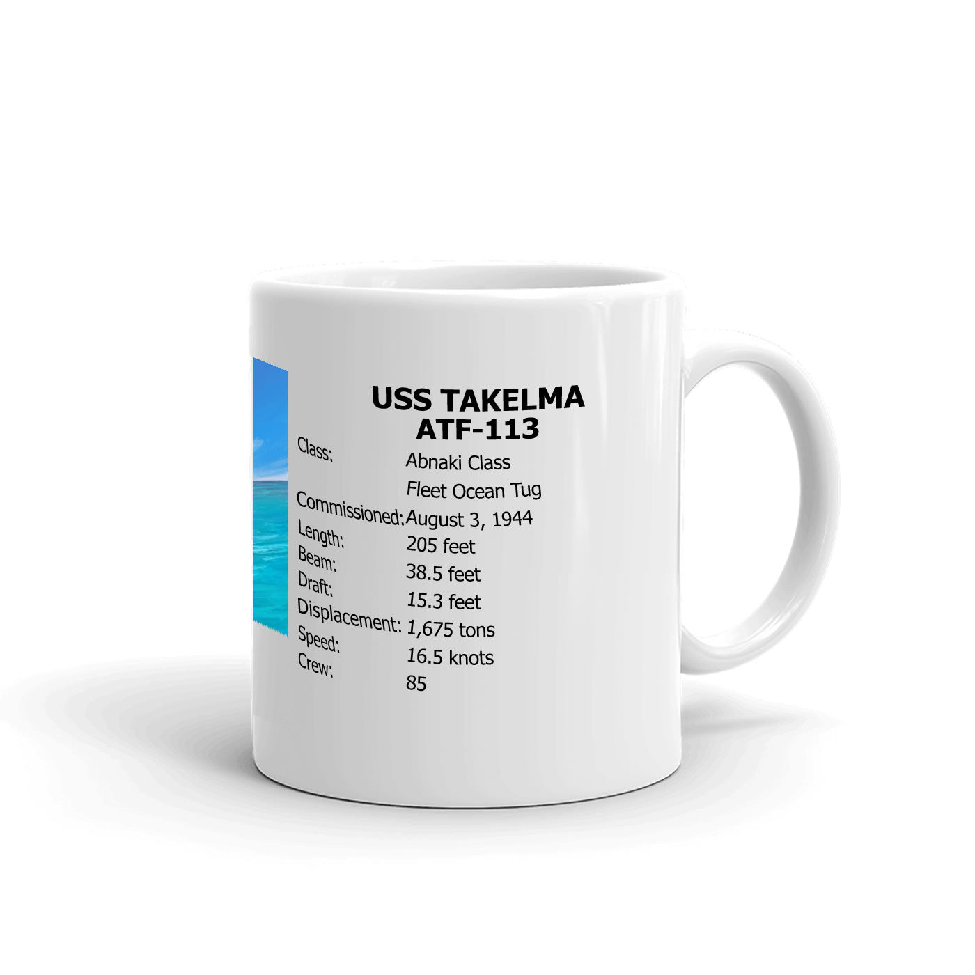 USS Takelma ATF-113 Coffee Cup Mug Right Handle