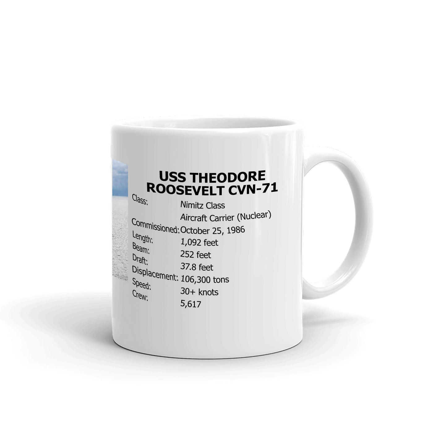USS Theodore Roosevelt CVN-71 Coffee Cup Mug Right Handle