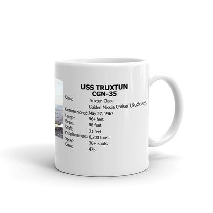 USS Truxtun CGN-35 Coffee Cup Mug Right Handle