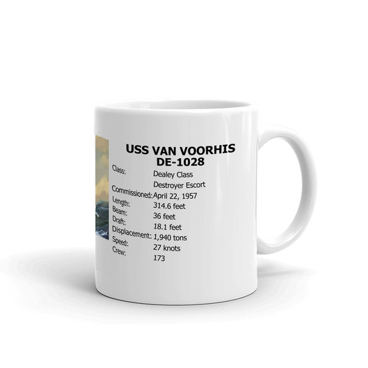 USS Van Voorhis DE-1028 Coffee Cup Mug Right Handle