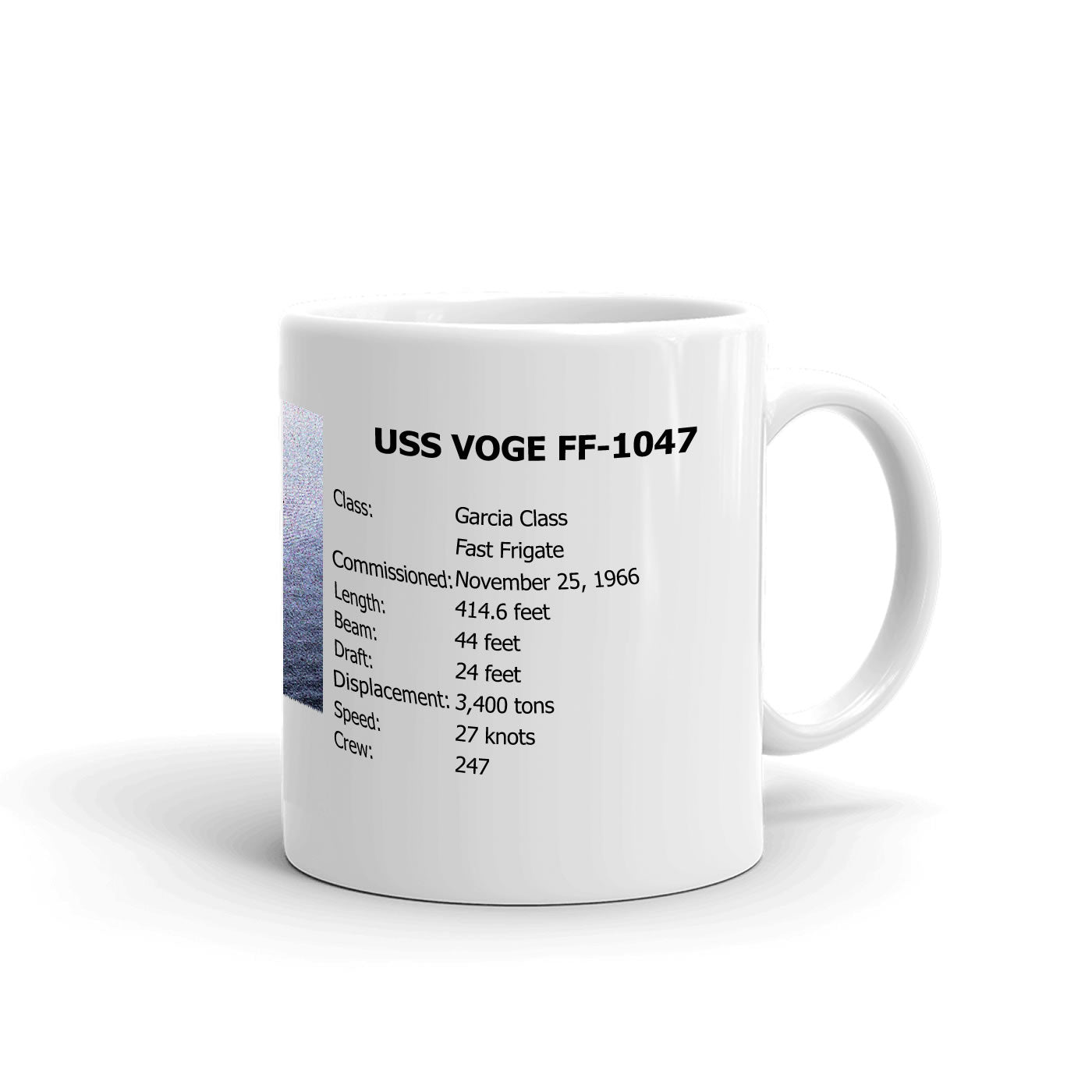 USS Voge FF-1047 Coffee Cup Mug Right Handle