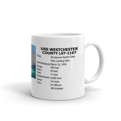 USS Westchester County LST-1167 Coffee Cup Mug Right Handle