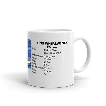 USS Whirlwind PC-11 Coffee Cup Mug Right Handle