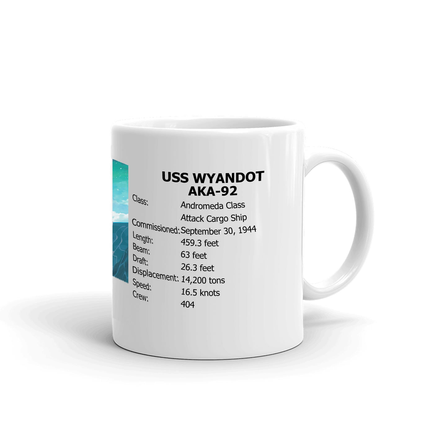 USS Wyandot AKA-92 Coffee Cup Mug Right Handle