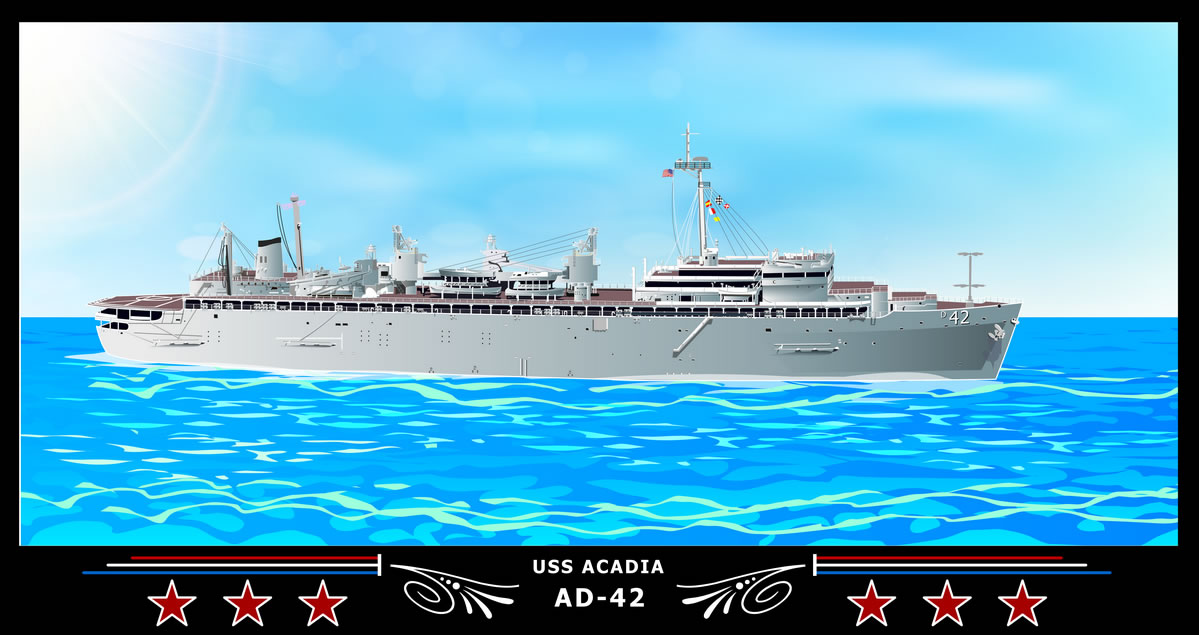 USS Acadia AD-42 Art Print