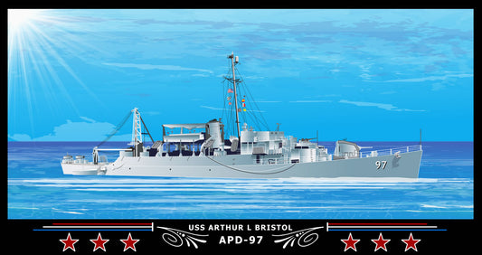 USS Arthur L Bristol APD-97 Art Print