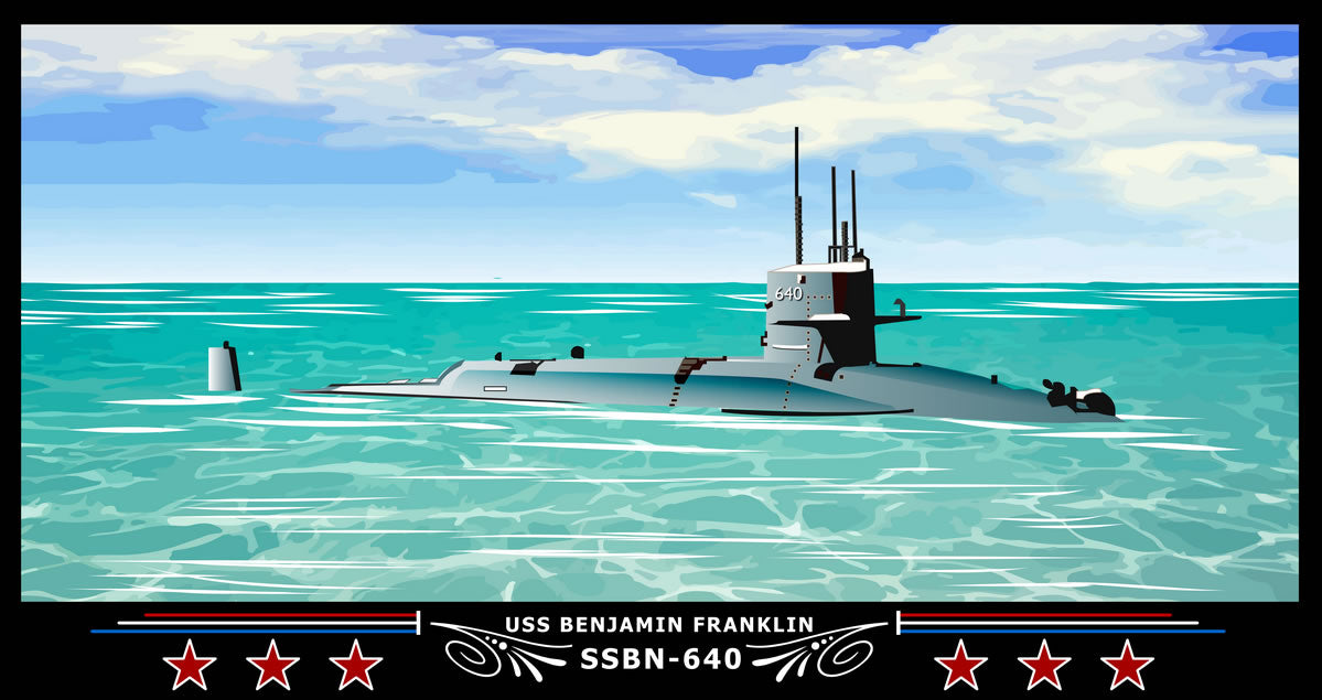 USS Benjamin Franklin SSBN-640 Art Print