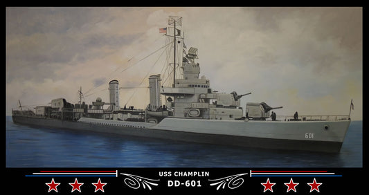 USS Champlin DD-601 Art Print