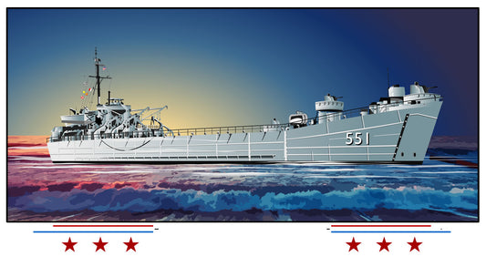 USS Chesterfield County LST-551 Art Print