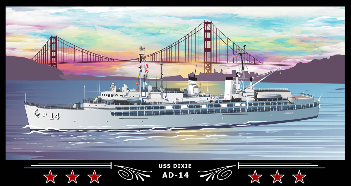 USS Dixie AD-14 Art Print