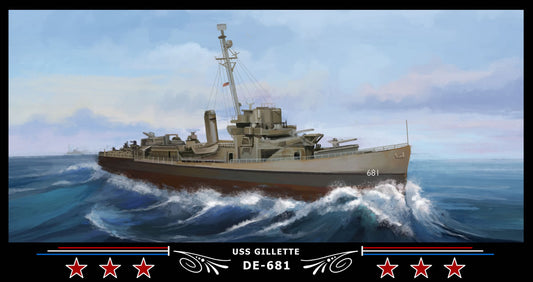 USS Gillette DE-681 Art Print