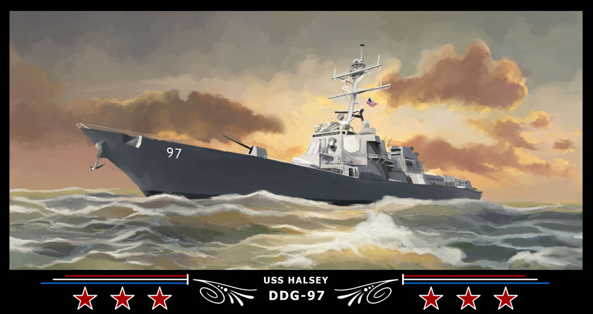 USS Halsey DDG-97 Art Print