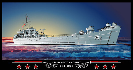 USS Hamilton County LST-802 Art Print